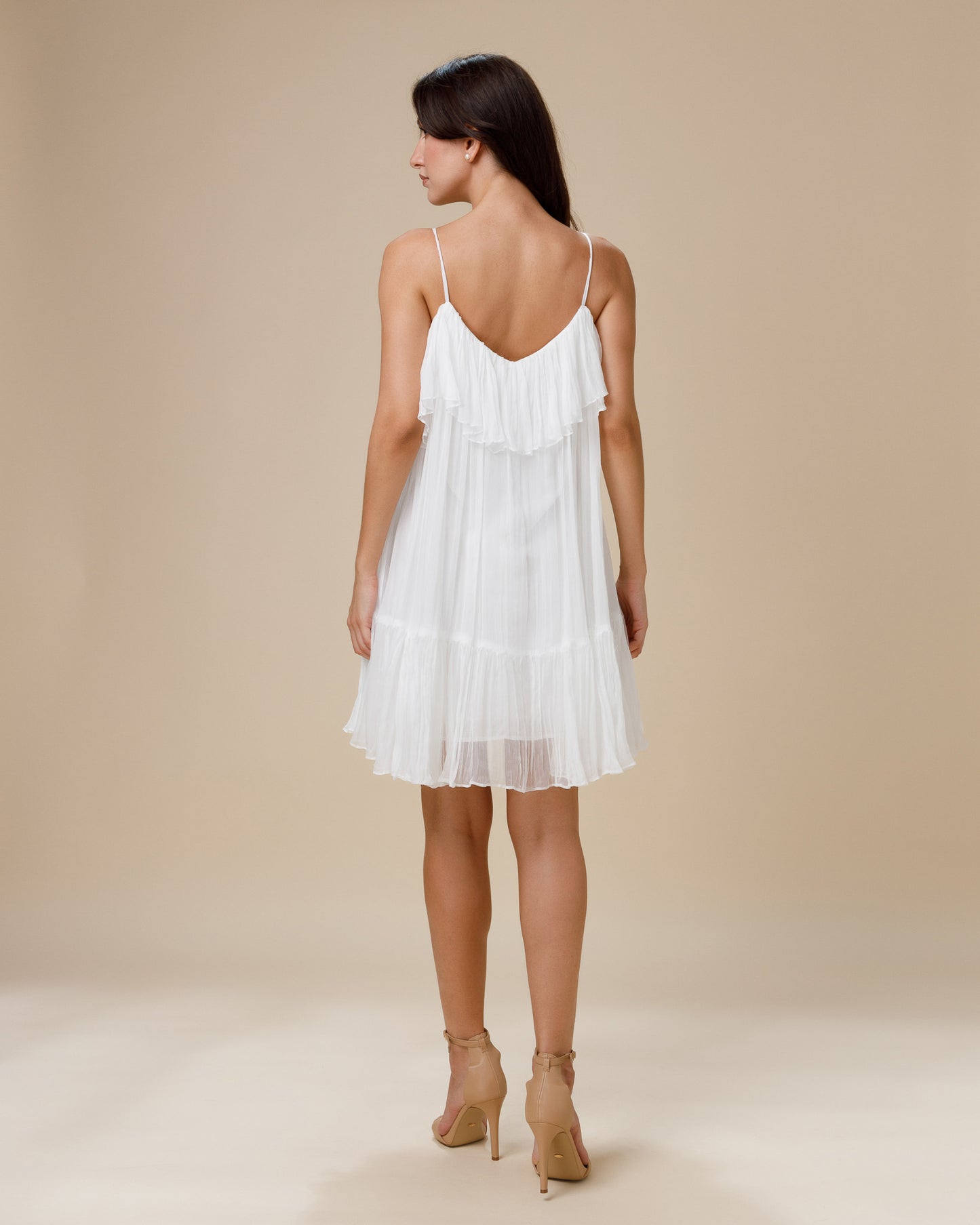 White silk dress