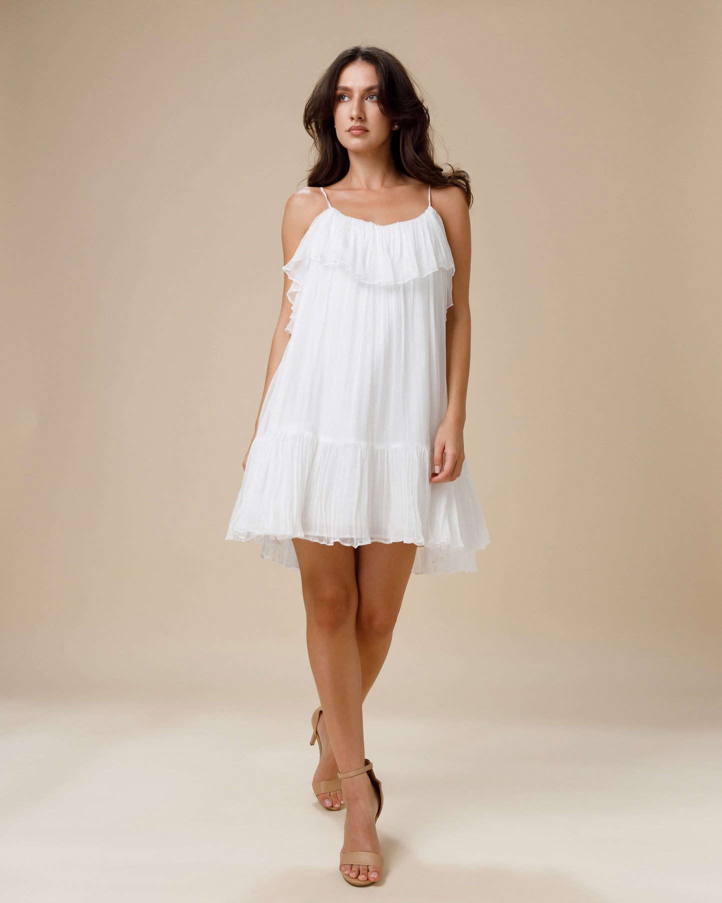 White silk dress