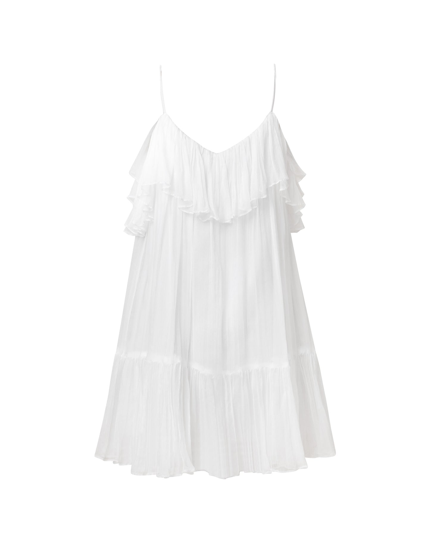 White silk dress